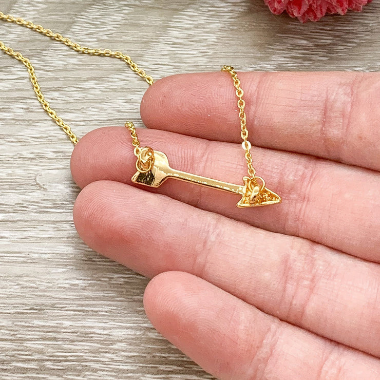 Arrow Necklace Rose Gold, Horizontal Arrow Pendant, Soul Sister Gift, Arrow Jewelry, Mother Necklace, Bridesmaid Gift, Necklace for Women