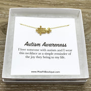 Autism Awareness Necklace, Autism Mother Gift, Rose Gold Puzzle Necklace, Silver Puzzle Jewelry, Jigsaw Puzzle Gift, Birthday Gift, Holiday