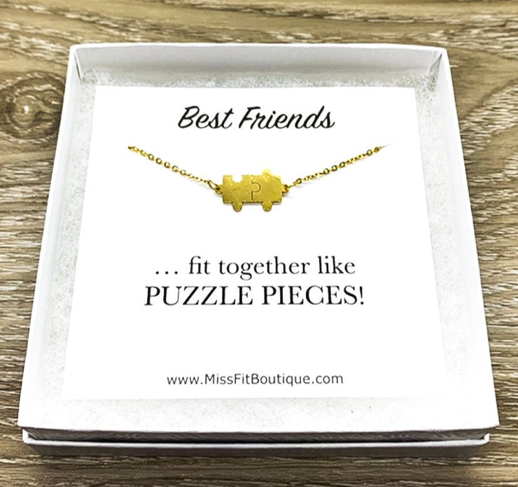 Double Bracelet, Best Friends Gift, Dainty Jigsaw Puzzle Pendant, Bestie Gift, Friendship Bracelet, Friend Holiday Gift, Fit Together Like