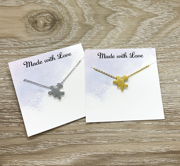 True Friendship Gift, Matching Puzzle Necklace Set, Best Friends Necklaces for 2, Jewelry Set, Long Distance Friends Gift, Holiday Gifts