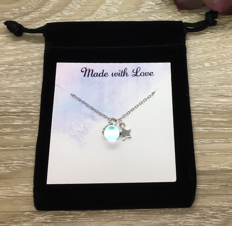 Shoot For The Moon Quote, Tiny Star Necklace, Inspirational Gift, Best Friend Gift, Friendship Necklace, Minimal Jewelry, Uplifting Gift