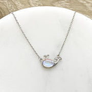 Whale Wisdom Quote, Whale Jewelry Gift, Opalite Whale Necklace, Beach Necklace, Minimalist Gift, Ocean Gift, Friendship Necklace