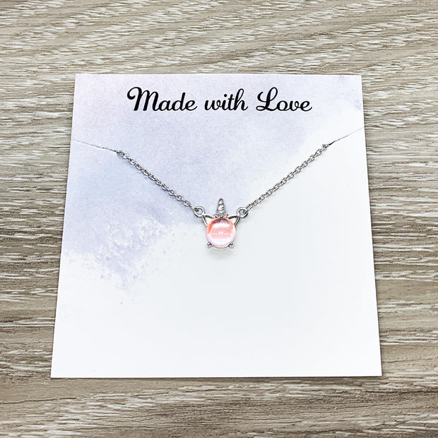 Opalite Unicorn Necklace, Unicorn Jewelry, Sterling Silver Pendant, Unicorn Lover Gift, Unicorn Pendant, Teen Girl Gift, Birthday Gift