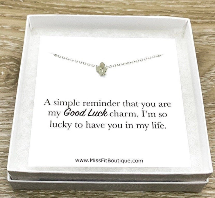 Tiny 4 Leaf Clover Pendant, Good Luck Charm Necklace, Friendship Necklace, Spiritual Jewelry, Simple Reminder, Gift for Her, Stocking Filler