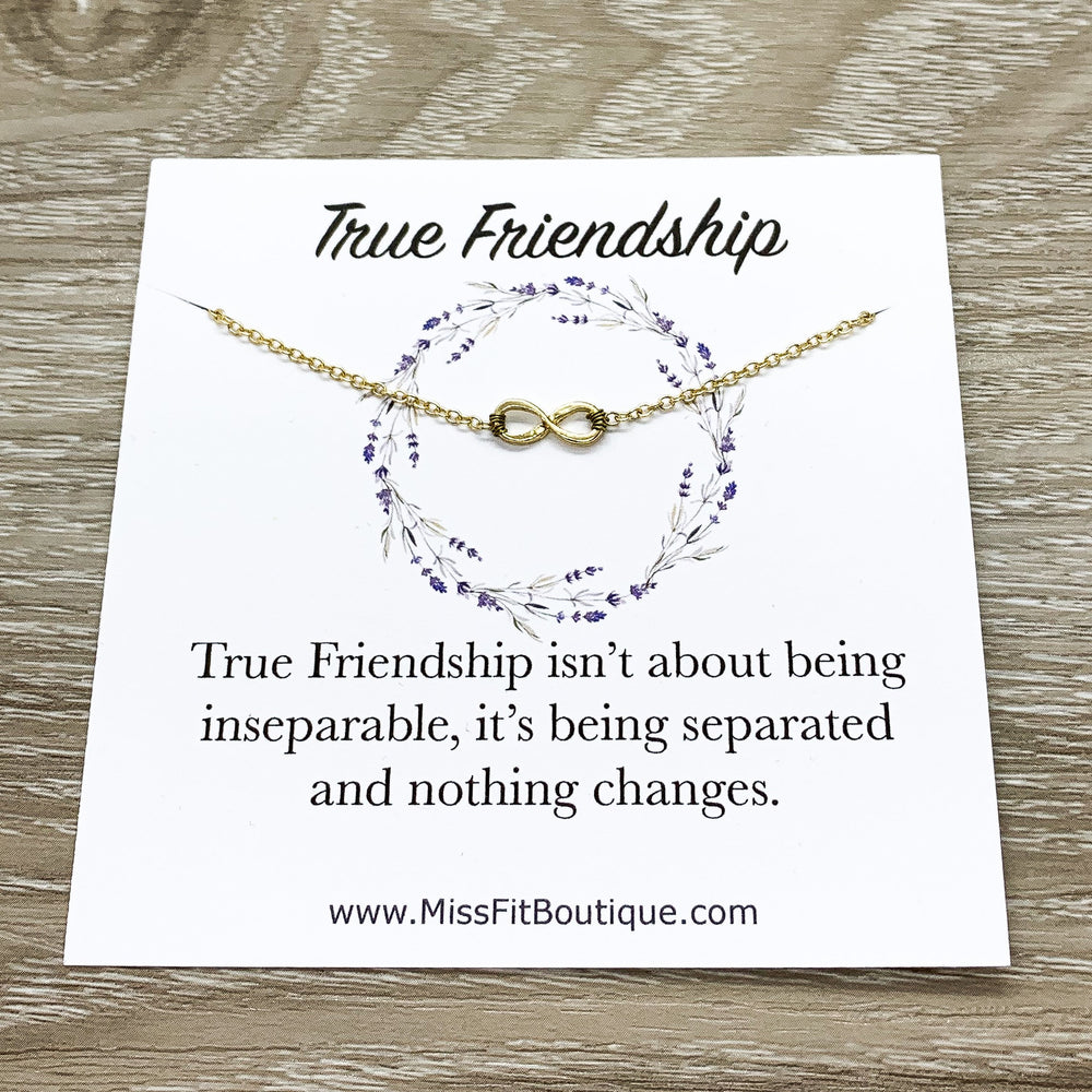 True Friendship Gift, Dainty Infinity Necklace, Eternity Pendant, Gift for Best Friend, Infinity Necklace, Gift for Unbiological Sister