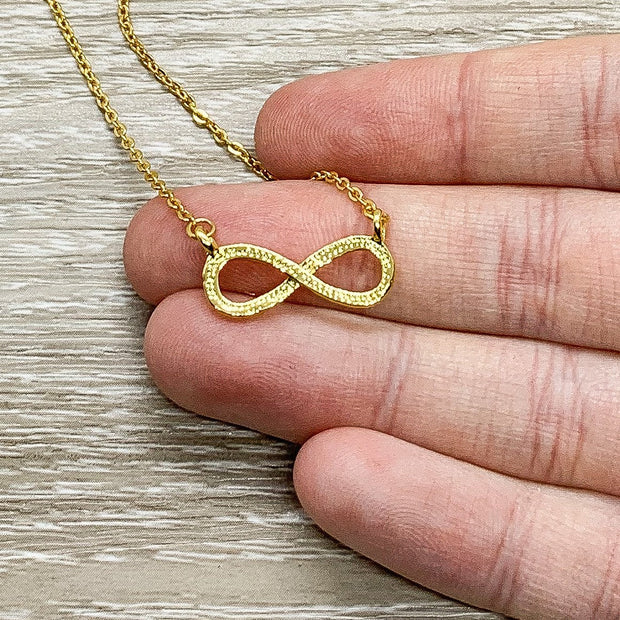 Dainty Infinity Necklace, Rose Gold, Silver, Eternity Pendant, Gift for Women, Infinity Necklace, Love You Forever, Daughter Gift from Mom