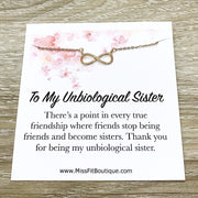 Unbiological Sister Gift, Infinity Necklace, Eternity Pendant, Gift for Friend, Infinity Necklace, Long Distance Gift for Women, Bestie Gift