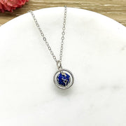 World Map Pendant, Tiny Planet Earth Necklace, Friendship Necklace, Gift for Traveler, Going Away, Travel Gift, Necklace for Women, Sister
