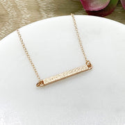 Rose Gold Bar Necklace, Dainty Jewelry, Balance Bar Pendant, Gift for Daughter, Minimalist Jewelry, Gift from Mom, Birthday Gift, Christmas