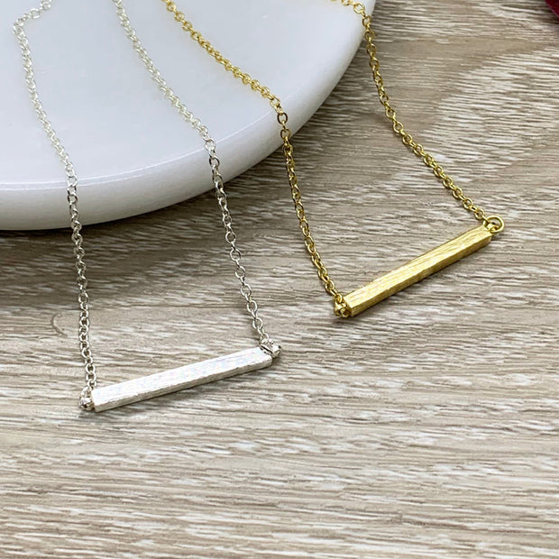 Dainty Bar Necklace, Layering Necklace, Balance Bar Pendant, Gift for Daughter, Minimalist Jewelry, Gift from Mom, Birthday Gift, Christmas