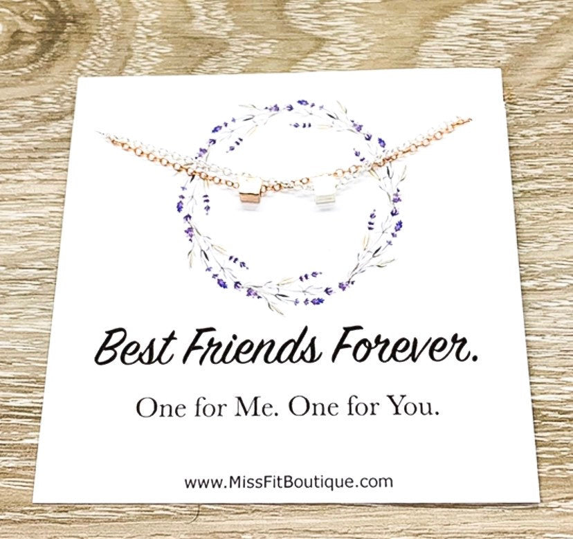 Best Friends Forever Gift, Matching Tiny Cube Necklace Set for 2, Gift for Friend, Simple Reminder Gift, Best Friend Gift, Christmas Gift