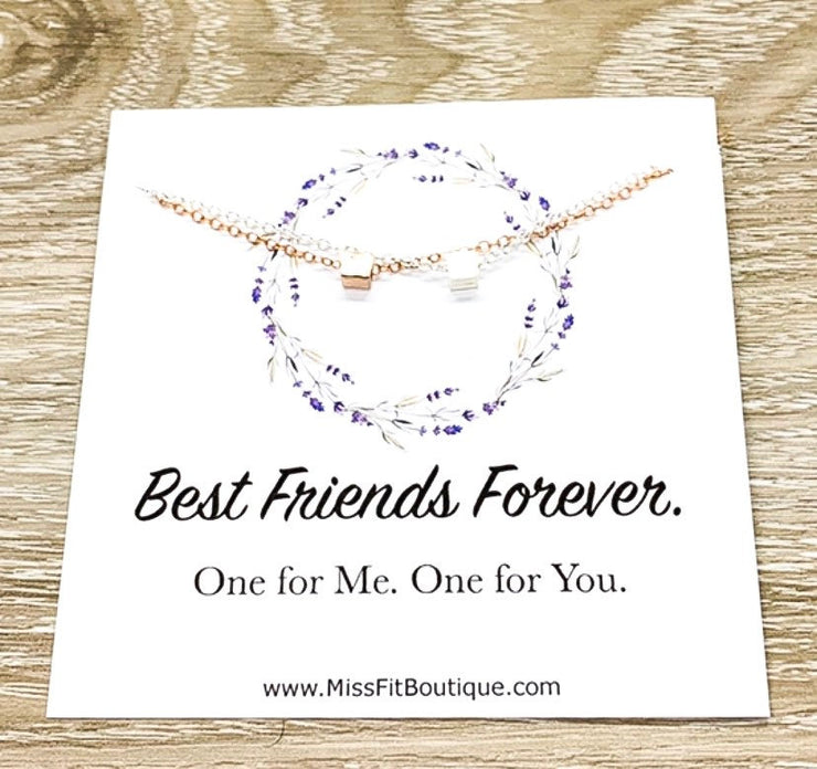 Best Friends Forever Gift, Matching Tiny Cube Necklace Set for 2, Gift for Friend, Simple Reminder Gift, Best Friend Gift, Christmas Gift