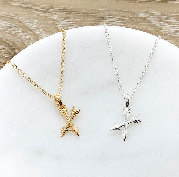 Unbiological Sisters Gift, Tiny Crossing Arrows Necklace, Soul Sister Gift, Arrow Jewelry, Sister Birthday Gift, Sisterhood Jewelry, Holiday