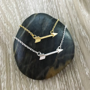 Warrior Necklace, Sideways Arrow Necklace, Recovery Gift, Arrow Jewelry, Recovering Friend Necklace, Cancer Survivor Gift, Support