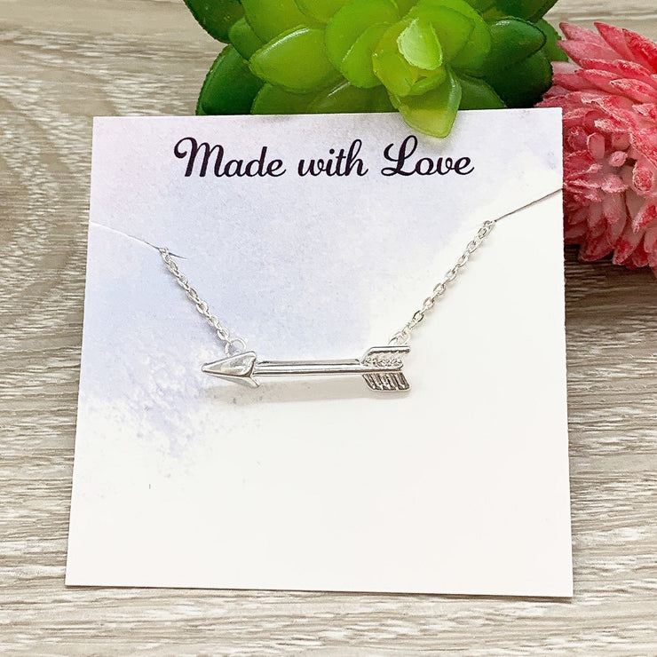 Unbiological Sister Gift, Horizontal Arrow Necklace, Soul Sister Gift, Arrow Jewelry, Sister I Got to Choose Card, Sister Birthday Gift