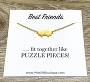 Double Bracelet, Best Friends Gift, Dainty Jigsaw Puzzle Pendant, Bestie Gift, Friendship Bracelet, Friend Holiday Gift, Fit Together Like