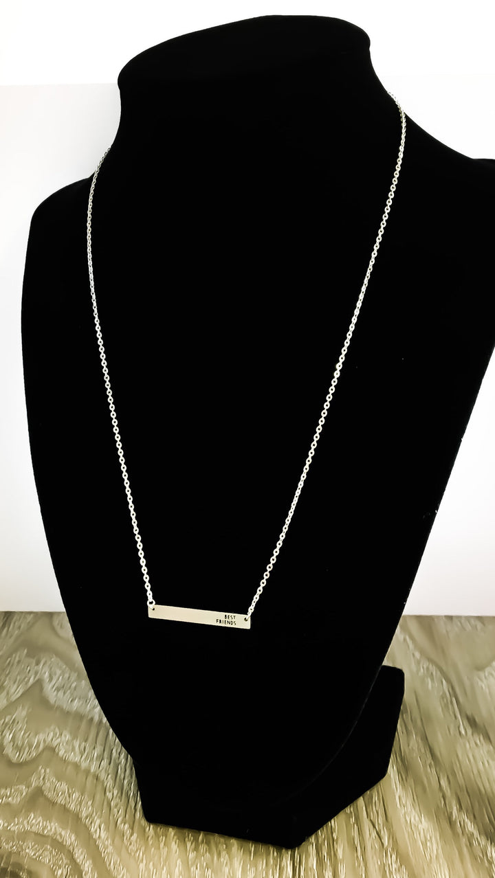 Best Friends Bar Necklace, Dear Best Friend Card, Friendship Necklace, Personalized Card, Gift for Bestie, Best Friend Christmas Gift