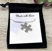 Best Friend Gift, You Are My Missing Piece Puzzle Pendant, Friendship Necklace Silver, Birthday Gift, Holiday Gift for Women, Christmas Gift