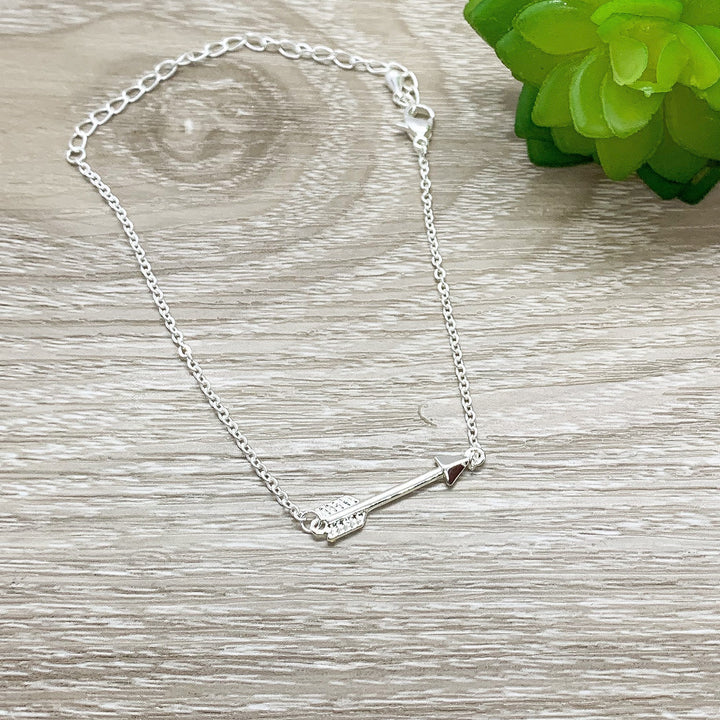 Tiny Arrow Chain Bracelet, Dainty Bracelet, Layering Bracelet, Arrow Jewelry, Simple Reminder, Stocking Stuffer for Girls, Friend Christmas