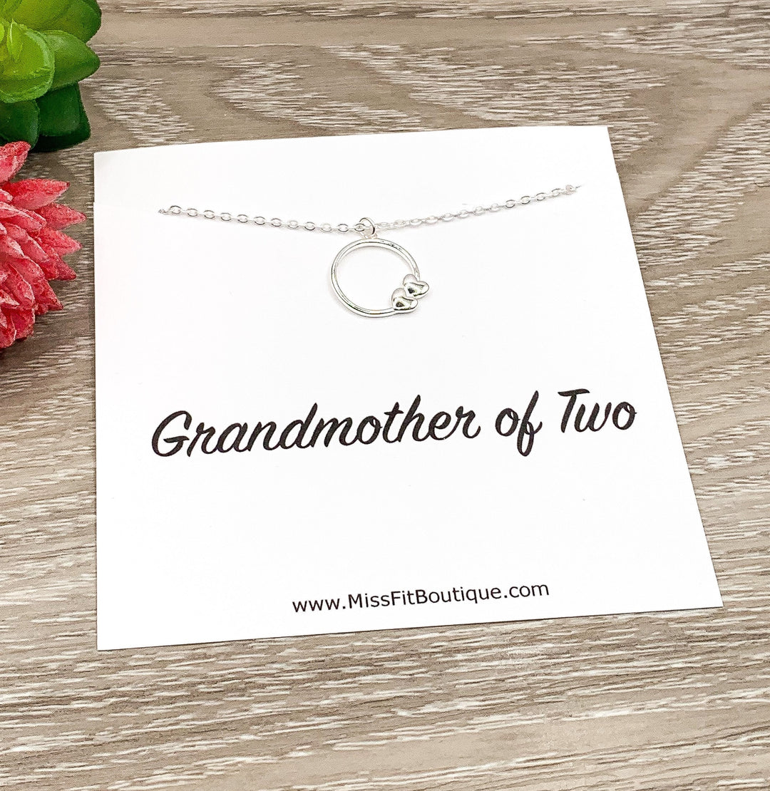 Grandmother of Four Gift, Grandma of 1 - 4, Gift from Grandkids, Multiple Hearts Pendant, Grandma Christmas, Gift from Grandbabies, Keepsake