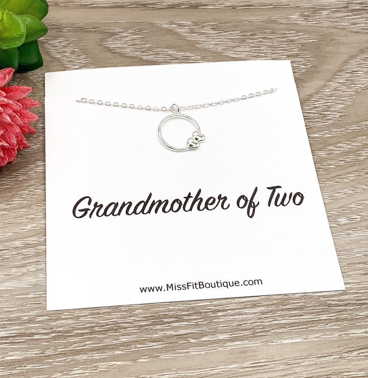 Grandmother of Four Gift, Grandma of 1 - 4, Gift from Grandkids, Multiple Hearts Pendant, Grandma Christmas, Gift from Grandbabies, Keepsake