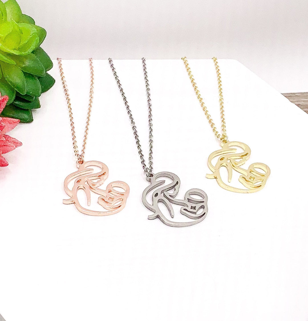 Breastfeeding Necklace, Mama and Baby Necklace, Motherhood Jewelry, Gift for New Mom, Push Present for Her, Postpartum Necklace