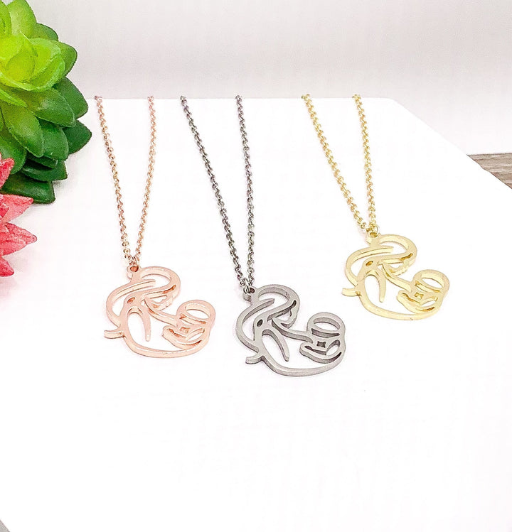 Breastfeeding Necklace, Mama and Baby Necklace, Motherhood Jewelry, Gift for New Mom, Push Present for Her, Postpartum Necklace