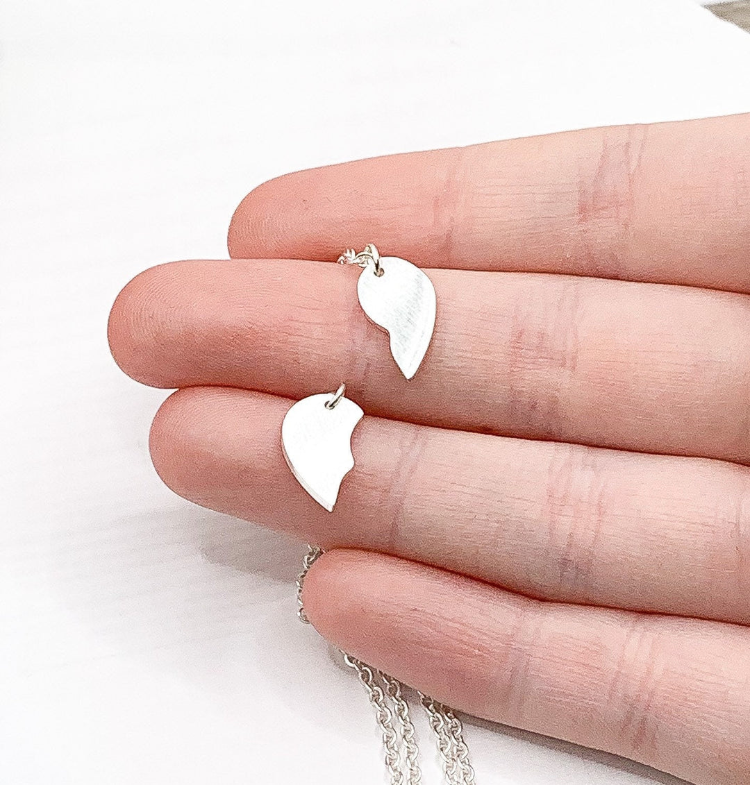 Soul Sister Necklace Set for 2, Lil Big Sisters Split Hearts Necklace, Matching Friendship Necklaces, Half Heart Necklace, Gift for BFF