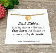 Soul Sister Necklace Set for 2, Minimal Split Hearts Necklace, Matching Friendship Necklaces, Half Heart Necklace, Gift for BFF
