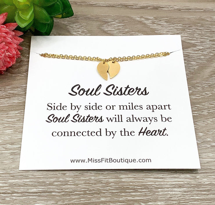 Sister Necklace for 2, Sister Birthday Gift, Heart Necklace, Unbiological  Sister, Friendship Necklace, Sister Jewelry, Matching Necklaces - Etsy