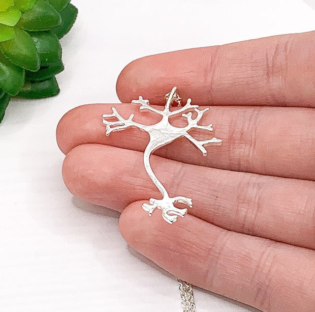 Neuron Necklace, Brains Are The New Tits, Nerve Cell Necklace, Science Gift, Scientific Jewelry, Smart Gift, Biology Necklace, Student Gift
