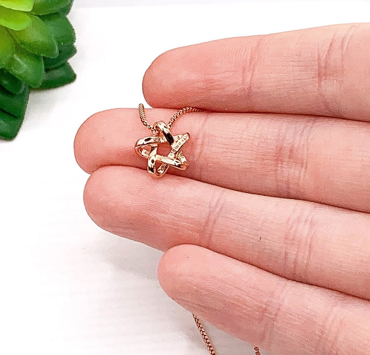 Star Necklace Rose Gold, Stars Can’t Shine Without Darkness, Cute Motivational Gift, Dainty Cubic Zirconia Jewelry, Celestial Necklace