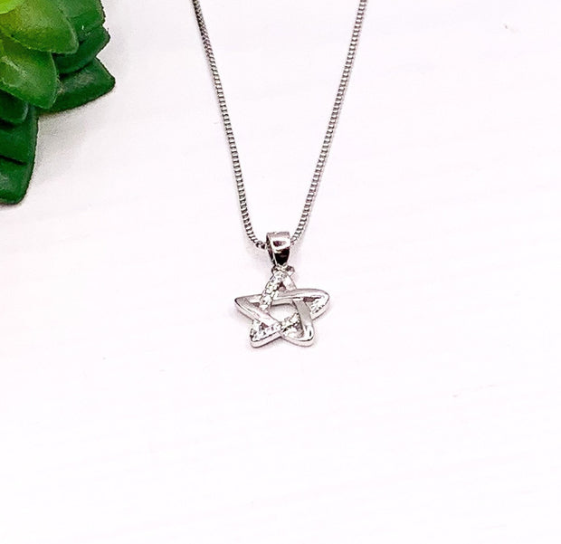 Star Necklace Sterling Silver, Stars Can’t Shine Without Darkness, Cute Motivational Gift, Dainty Cubic Zirconia Jewelry, Celestial Necklace