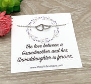Grandmother & Granddaughter Necklace, Gift for Grandma, Double Heart Necklace, Two Interlocking Hearts Necklace, Birthday Gift