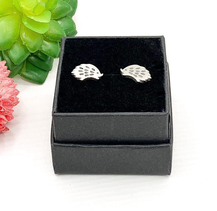 Hedgehog Stud Earrings Rose Gold, Wildlife Jewelry, Cute Animal Earrings, Animal Lover Gift, Dainty Woodland Jewelry, Christmas Gift for Her