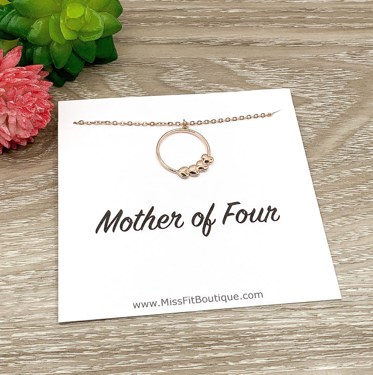 Mother of Three Necklace, Multiple Hearts Necklace, 3 Heart Pendants, Gift for Mom from Kids, Gift for Mom, Mother Birthday, Mama Christmas