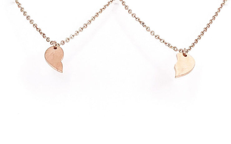 Better Half Card, Split Hearts Necklace Set for 2, Minimal Friendship Necklaces, Half Heart Necklaces, Best Friend Gift, Couples’ Necklaces