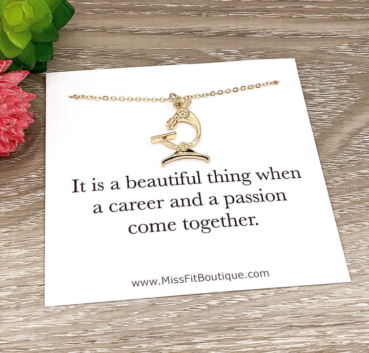 Microscope Necklace, Passionate Coworker Gift, Science Necklace, Anatomy Gift, Scientific Jewelry, Biology Necklace, Scientist Gift for Her