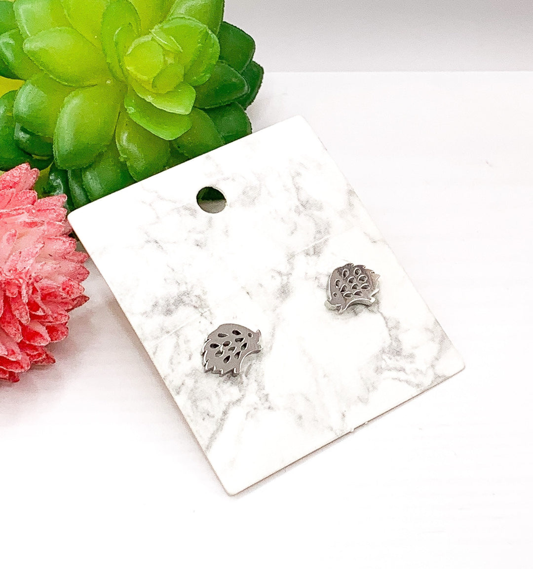 Hedgehog Stud Earrings Rose Gold, Wildlife Jewelry, Cute Animal Earrings, Animal Lover Gift, Dainty Woodland Jewelry, Christmas Gift for Her