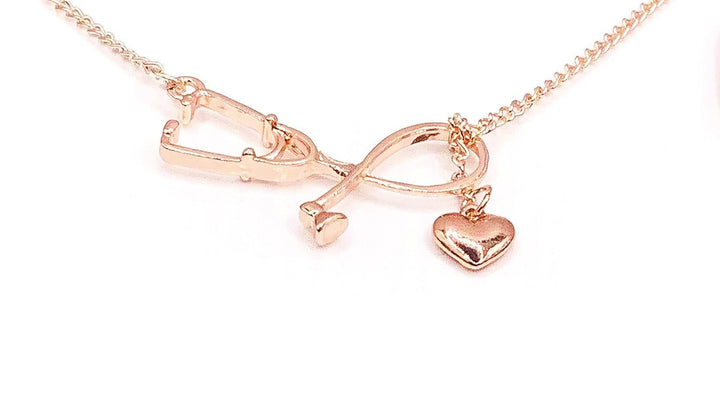 Stethoscope Necklace Rose Gold, Maya Angelou Quote, Nurse Appreciation Gift, Thank You Gift from Patient, Nursing Student Gift, Grateful