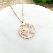 Planet Earth Necklace, You Mean The World To Me, Friendship Necklace, Gift for Best Friend, Going Away Gift for Sister, Women Necklace