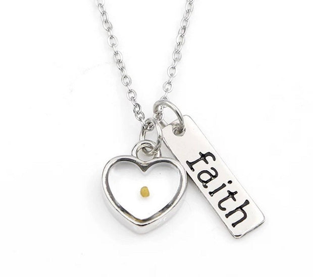 Faith Like a Mustard Seed Necklace, Matthew 17:20 Bible Verse, Faith Charm, Christian Necklace, Infertility Struggle Gift, IVF Survivor Gift