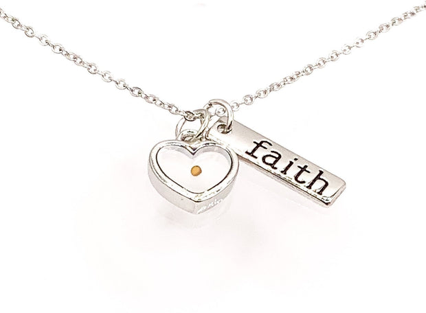 Faith Like a Mustard Seed Necklace, Matthew 17:20 Bible Verse, Faith Charm, Christian Necklace, Infertility Struggle Gift, IVF Survivor Gift