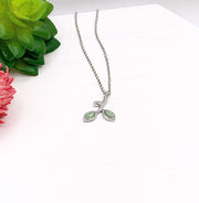 Tiny Green Leaf Necklace, Teacher Gift, Sterling Silver Jewelry, Thank You Gift from Student, Teacher Appreciation, Simple Leaf Necklace