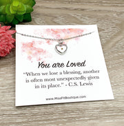 Mustard Seed Necklace, You Are Loved Card, C.S. Lewis Quote, Grieving Mom Gift, Miscarriage Gift, Meaningful Necklace, IVF, Infertility