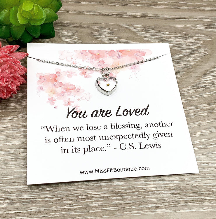 Mustard Seed Necklace, You Are Loved Card, C.S. Lewis Quote, Grieving Mom Gift, Miscarriage Gift, Meaningful Necklace, IVF, Infertility