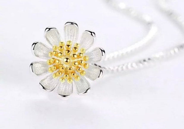 Sweet Daisy Necklace, Sterling Silver Flower Necklace, Floral Jewelry, Teacher Appreciation, Thank You Gift from Student, End of Year Gift