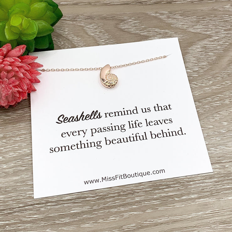 Tiny Seashell Necklace, Remembrance Gifts, Sympathy Loss Jewelry, Loss of Mother, Loss of Child, Miscarriage, Rest in Peace, Loss of Pet