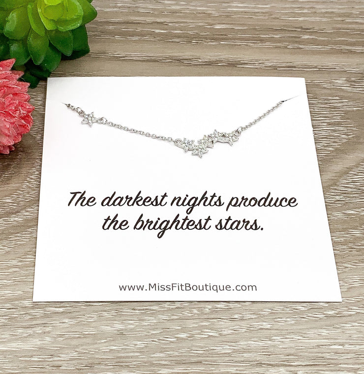 Starry Night Necklace, Dainty Star Jewelry, Inspirational Gift for Women, Constellations Necklace, Friendship Gift, Mental Health Gift,