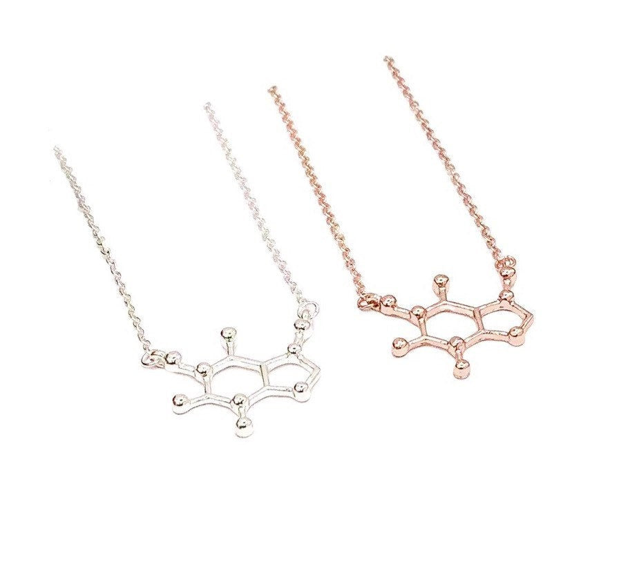 Coffee Addict Gift, Caffeine Necklace, Funny Adulting Gift, Molecular Jewelry, Caffeine Lover Gift, Mom Friend Gift, Motherhood Jewelry